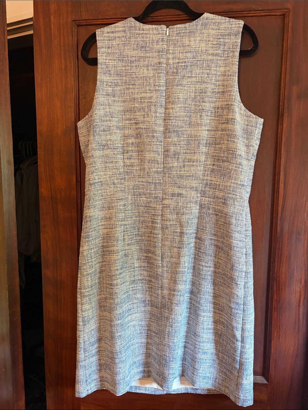 J. McLaughlin Sleeveless Blue Tweed Sheath Dress - Picture 5 of 5